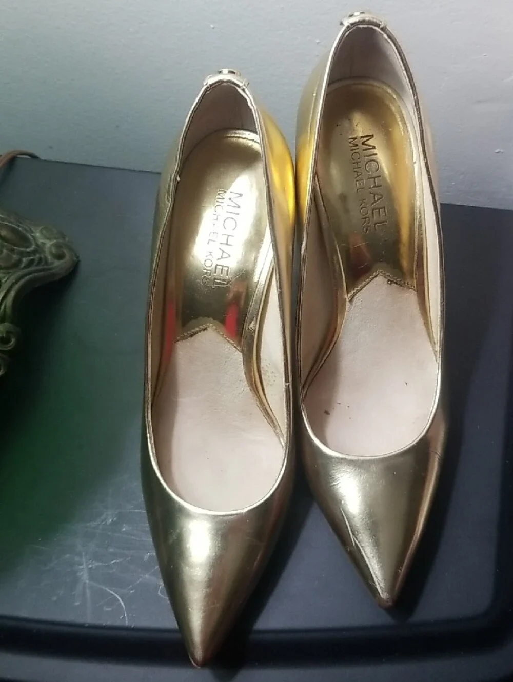 Michael Kors Metallic Golden Pointed Stiletto Pumps